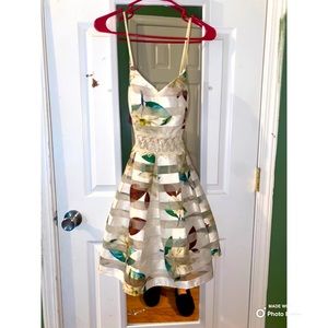 White and floral dress